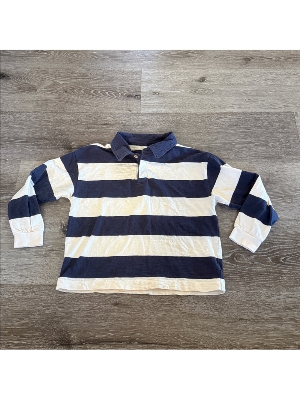 RYLEE + CRU Kids Rugby Long Sleeve Navy Stripe Polo Size 4 / Size 5